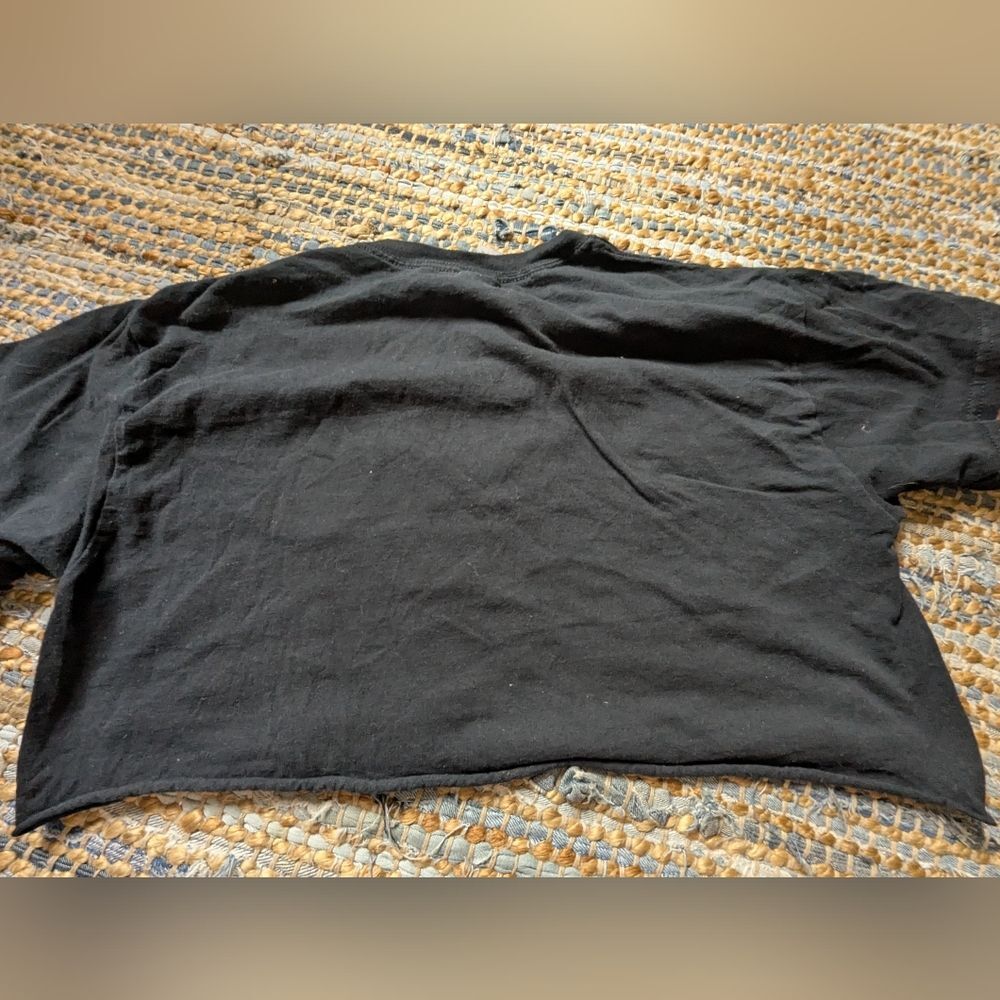 Korn Black Cropped Graphic T-Shirt L Nu Metal Grunge Indie Sleaze Festival Band - Picture 7 of 7